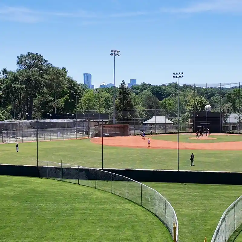 View of Downtown Atlanta from Chastain Park Ball field.