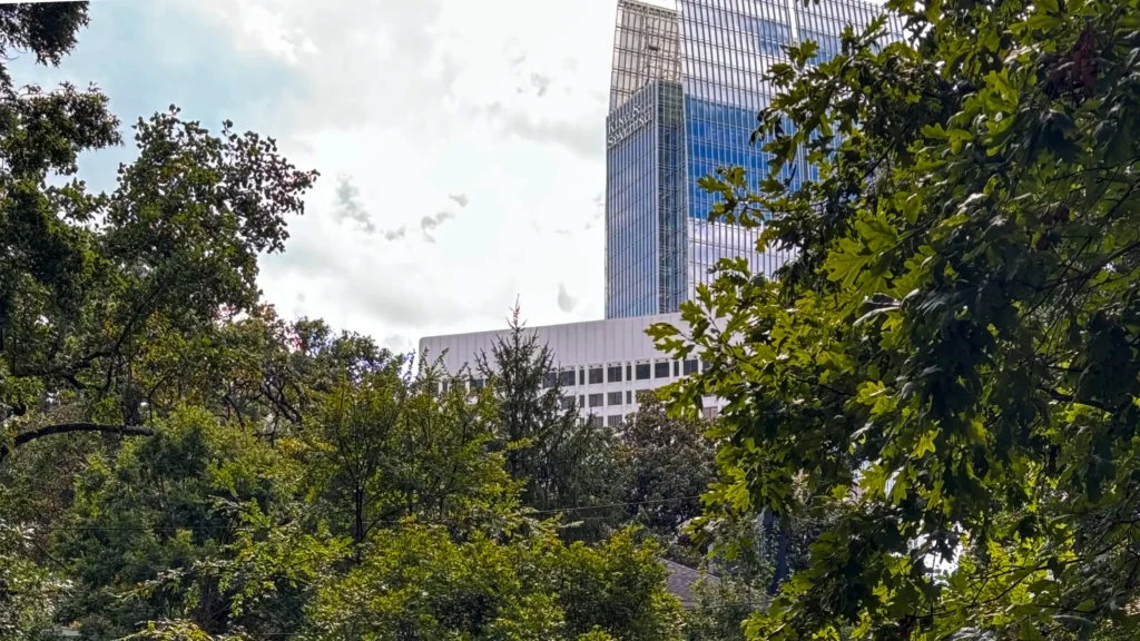 Winn Park Ansley Park Atlanta View of Midtown Atlanta skyline including King & Spalding tower from Winn Park in the Ansley Park neighborhood